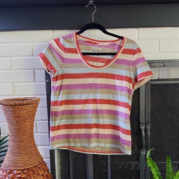 Madewell Alto Scoop Neck Tee in Granada Stripe - Picture 1 of 6